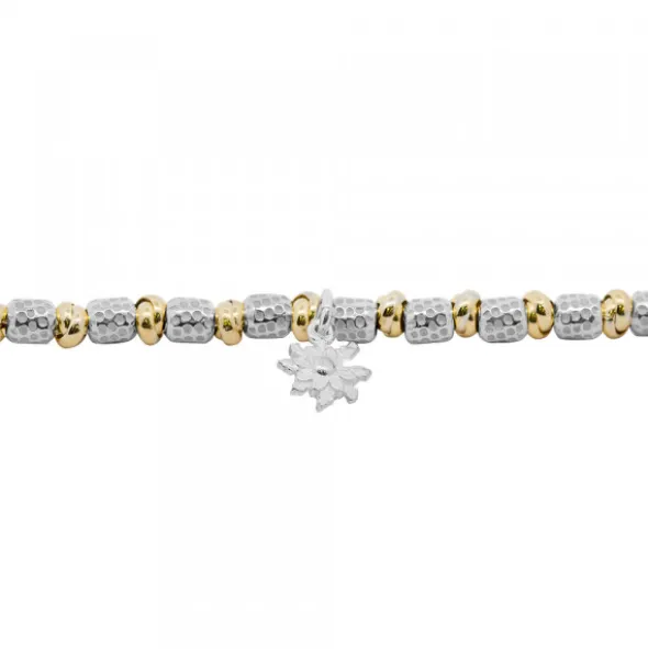 Pulsera Eguzkilore Martelé Plata Bicolor