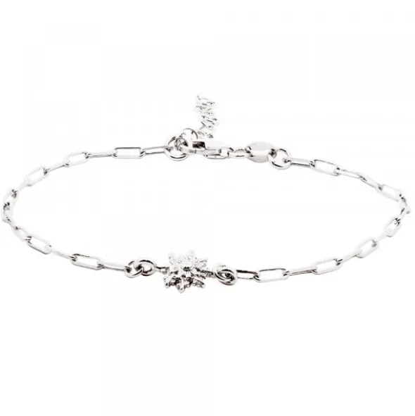Pulsera Eguzkilore Plata Rosa con Bolitas de Plata