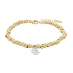 Pulsera Eguzkilore Troquelada Plata Dorada