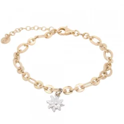 Pulsera Eslabones Eguzkilore Plata Dorada