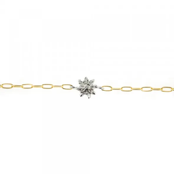 Pulsera Eslabones Plata Dorada y Eguzkilore Plata