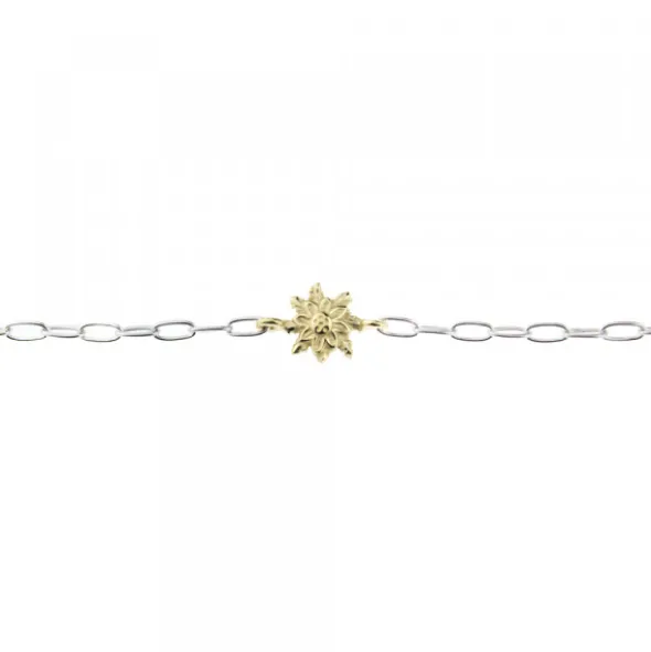 Pulsera Eslabones Plata y Eguzkilore Dorado