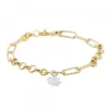 Pulsera Eslabones y Aros Eguzkilore Plata Dorada