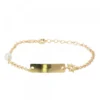 Pulsera Identidad de Plata Dorada rectangular y Perla Personalizable