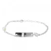 Pulsera Identidad de Plata rectangular y Perla Personalizable