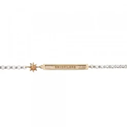 Pulsera Identidad Infantil Plata Rosa Personalizable