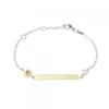Pulsera Identidad Plata Dorada y Perla Personalizable