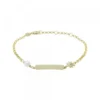 Pulsera Identidad Plata Dorada y Perla Eguzkitxiki