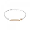 Pulsera Identidad Plata Rosa y Perla Personalizable