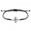 Pulsera Lauburu Berria Plata y Circonita Azul