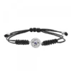 Pulsera Lauburu Redondo Plata y Circonita Azul Negra