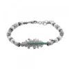 Pulsera Mari Bolitas Rutenio y Circonitas Verdes