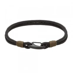 Pulsera Mosquetón Eguzkilore y Nylon Negro