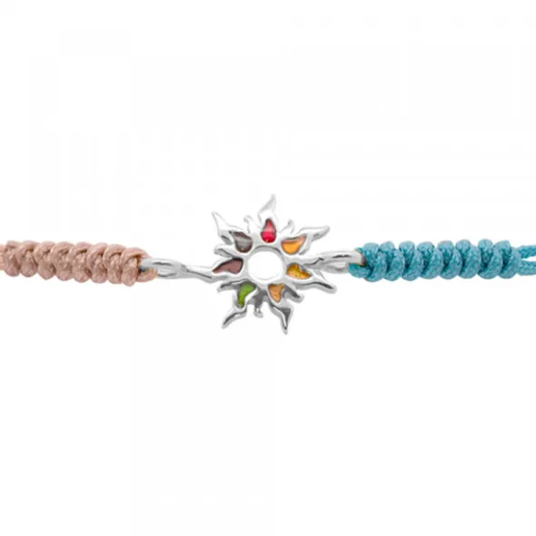 Pulsera Mountain Azul y Topo Plata