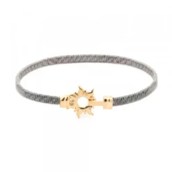 Pulsera Mountain Rígida Acero Negro y Plata Dorada