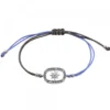 Pulsera Muka Macramé Plata y Circonitas Multicolor