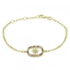 Pulsera Muka Plata Dorada y Circonitas Marrones