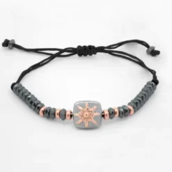 Pulsera Q2 Hematites y Eguzkilore Rosa