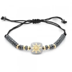 Pulsera Q2 Hematites y Eguzkilore Dorado