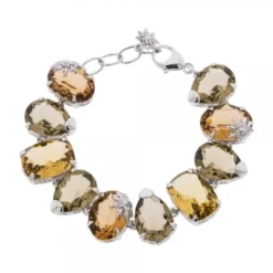 Pulsera Queen 3 Plata y Cristales Marrones