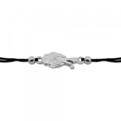 Pulsera San Fermín de Plata con Hilo Negro