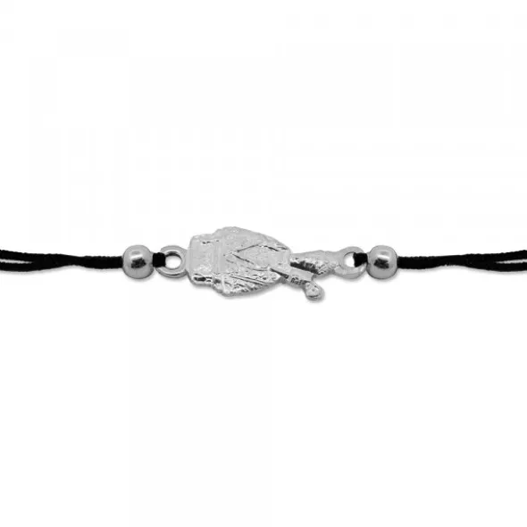 Pulsera San Fermín de Plata con Hilo Negro