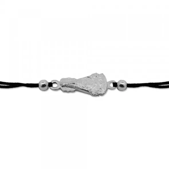Pulsera Virgen de Begoña de Plata con Hilo Negro