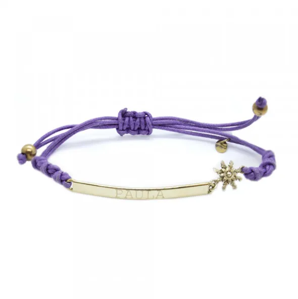 Pulsera Zubi Morada "Paula"de Plata Dorada